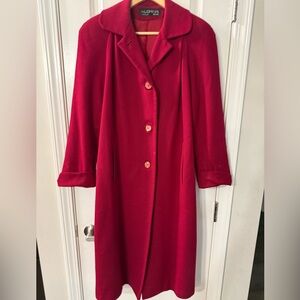 Vintage Alorna Pure Wool Red Pea Coat Petite Jacket
